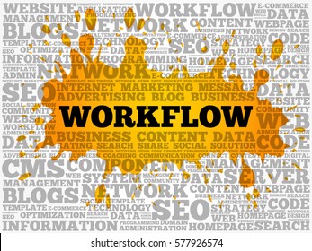 WORKFLOW word cloud collage, technology business concept background