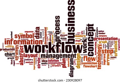 Workflow word cloud concept. Vector illustration