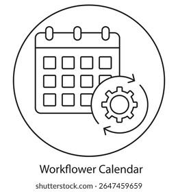Workflower Calendar icon, Streamline Your Schedule with a Smart Workflow Calendar, Organize, Plan, and Execute: The Power of Workflow Calendars, vector
