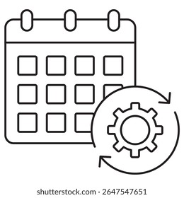 Workflower Calendar icon, Streamline Your Schedule with a Smart Workflow Calendar, Organize, Plan, and Execute: The Power of Workflow Calendars, vector