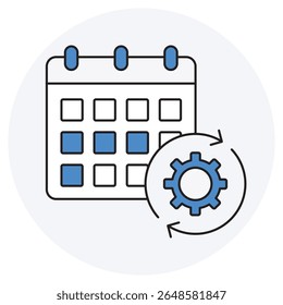 Workflower Calendar icon, Streamline Your Schedule with a Smart Workflow Calendar, Organize, Plan, and Execute: The Power of Workflow Calendars, vector
