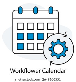 Workflower Calendar icon, Streamline Your Schedule with a Smart Workflow Calendar, Organize, Plan, and Execute: The Power of Workflow Calendars, vector