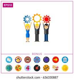 Workforce Concept Icon with Three People