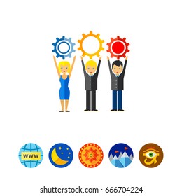 Workforce Concept Icon with Three People