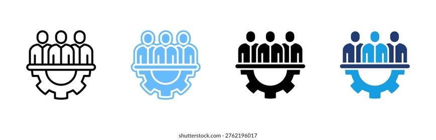 Workforce Continuity icon set multiple style collection
