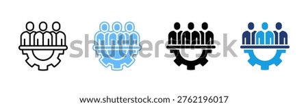 Workforce Continuity icon set multiple style collection
