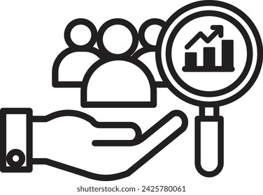 workforce demand analysis icon vector