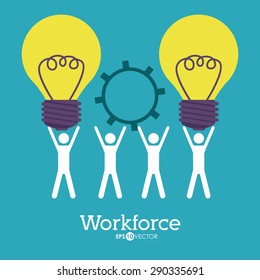 Workforce design over blue background, vector illustration