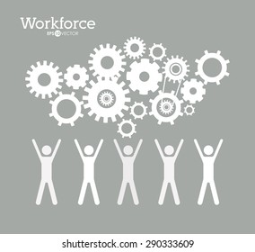 Workforce design over grey background, vector illustration
