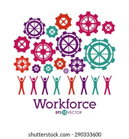 Workforce design over white background, vector illustration