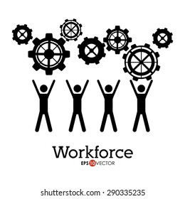 Workforce design over white background, vector illustration