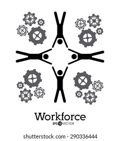 Workforce design over white background, vector illustration