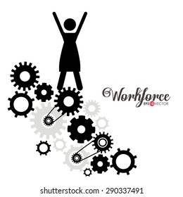 Workforce design over white background, vector illustration