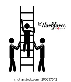 Workforce design over white background, vector illustration