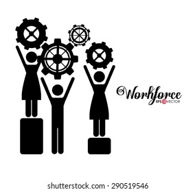 Workforce design over white background, vector illustration