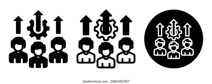 Glifo de Colección de íconos de desarrollo de la fuerza laboral y Ilustración vectorial mixta