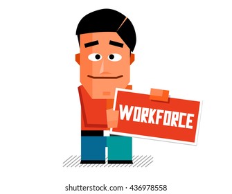 Workforce graphic. Flat vector illustration.