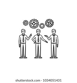 Workforce hand drawn outline doodle icon. Concept of workforce, leadership, human resources sketch illustration for print, web, mobile and infographics isolated on white background.