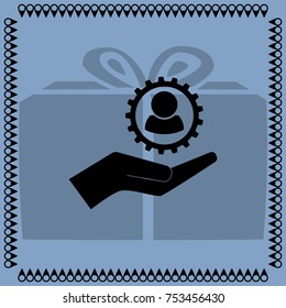 Workforce in the hand, vector icon