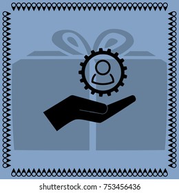 Workforce in the hand, vector icon