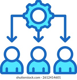 Workforce Icon Blue Color Vector Illustration