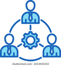 Workforce Icon Blue Vector Illustration