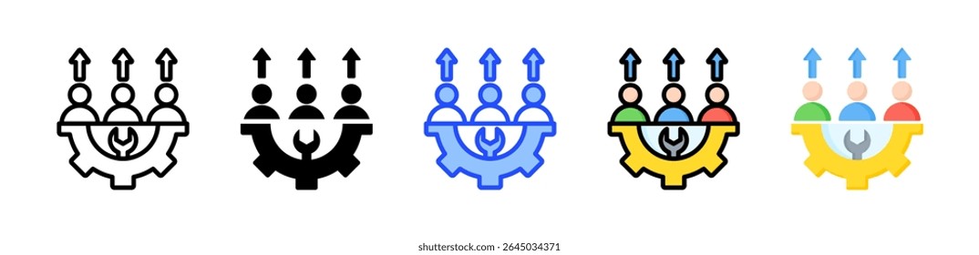Coleção De Ícones Da Força De Trabalho Com Vários Estilos