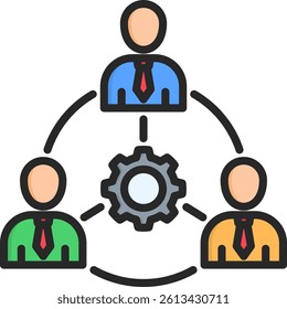Workforce Icon Lineal Color Vector Illustration