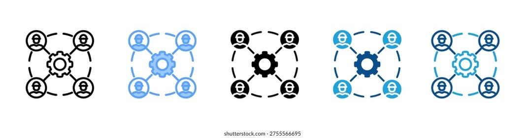Workforce icon multiple style and collection