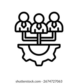 Ilustración vectorial de esquema de icono de fuerza laboral