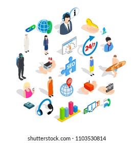 Workforce icons set. Isometric set of 25 workforce vector icons for web isolated on white background