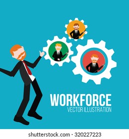 workforce illustration over blue color background