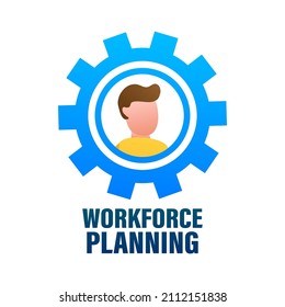 Workforce planning in abstract style. Process chart. 3d icon with workforce planning for concept design.