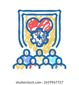 workforce planning business process doodle icon sketch vector. workforce planning business process sign. isolated symbol illustration