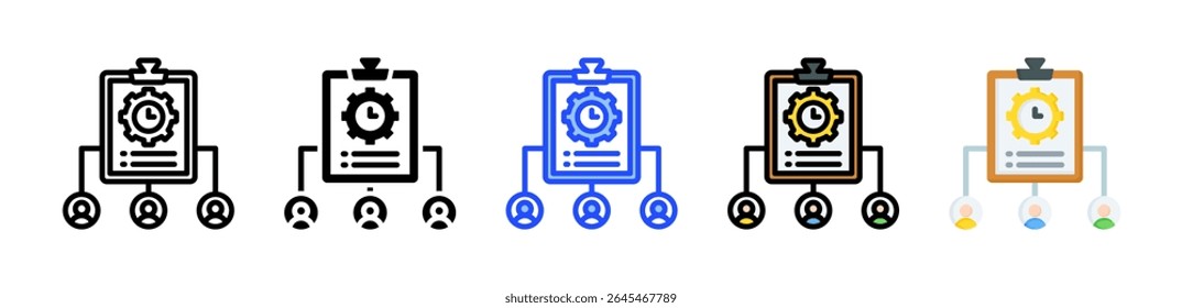 Coleta De Ícones Do Workforce Planning Com Vários Estilos
