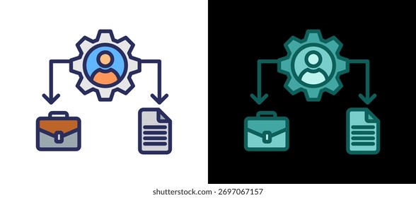 Ícone do Workforce Planning para Ilustração de Vetor em Dois Estilos