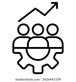 Workforce Productivity icon line vector illustration