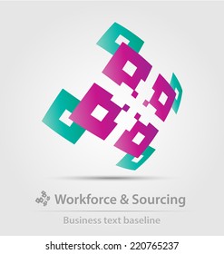 Workforce and sourcing business icon for creative design tasks