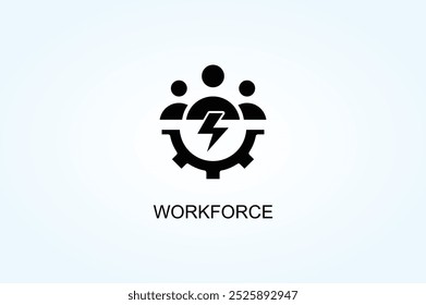 Vector De La Fuerza Laboral O Ilustración De Símbolo De Signo De Logotipo