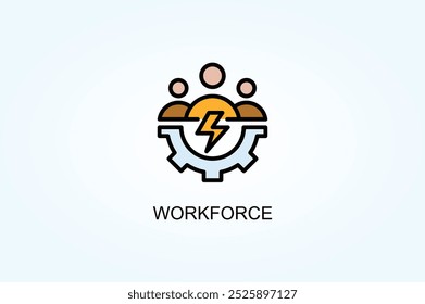 Vector De La Fuerza Laboral O Ilustración De Símbolo De Signo De Logotipo