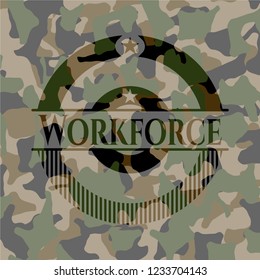 Workforce written on a camouflage texture