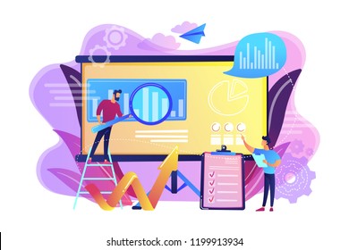 Workgroup Admit And Identify, Measure And Prioritize, Implement A Strategy. Risk Management Team, Risk Management Training And Objective Concept. Bright Vibrant Violet Vector Isolated Illustration