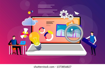 Workgroup admit and identify, measure and prioritize, implement a strategy. Risk management team, risk management training and objective concept. violet vector isolated illustration
