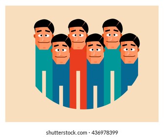 Workgroup graphic. Flat vector illustration.