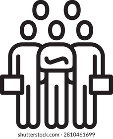 Workgroup Icon Line Vector Illustration, People, Business People, Businessman
