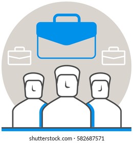 Workgroup - Infographic Icon Elements from Business Concept Set. Flat Thin Line Icon Pictogram for Website and Mobile Application Graphics.
