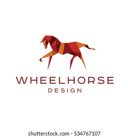 workhorse logo illustration low poly vector design abstract animal art