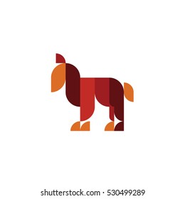 Workhorse vector abstract symbol logo modern flat style qualitatively animal horse art
