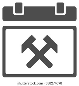 Working Appointment Day vector icon. Style is flat symbol, gray color, rounded angles, white background.