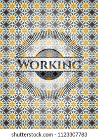 Working arabesque badge. arabic decoration.